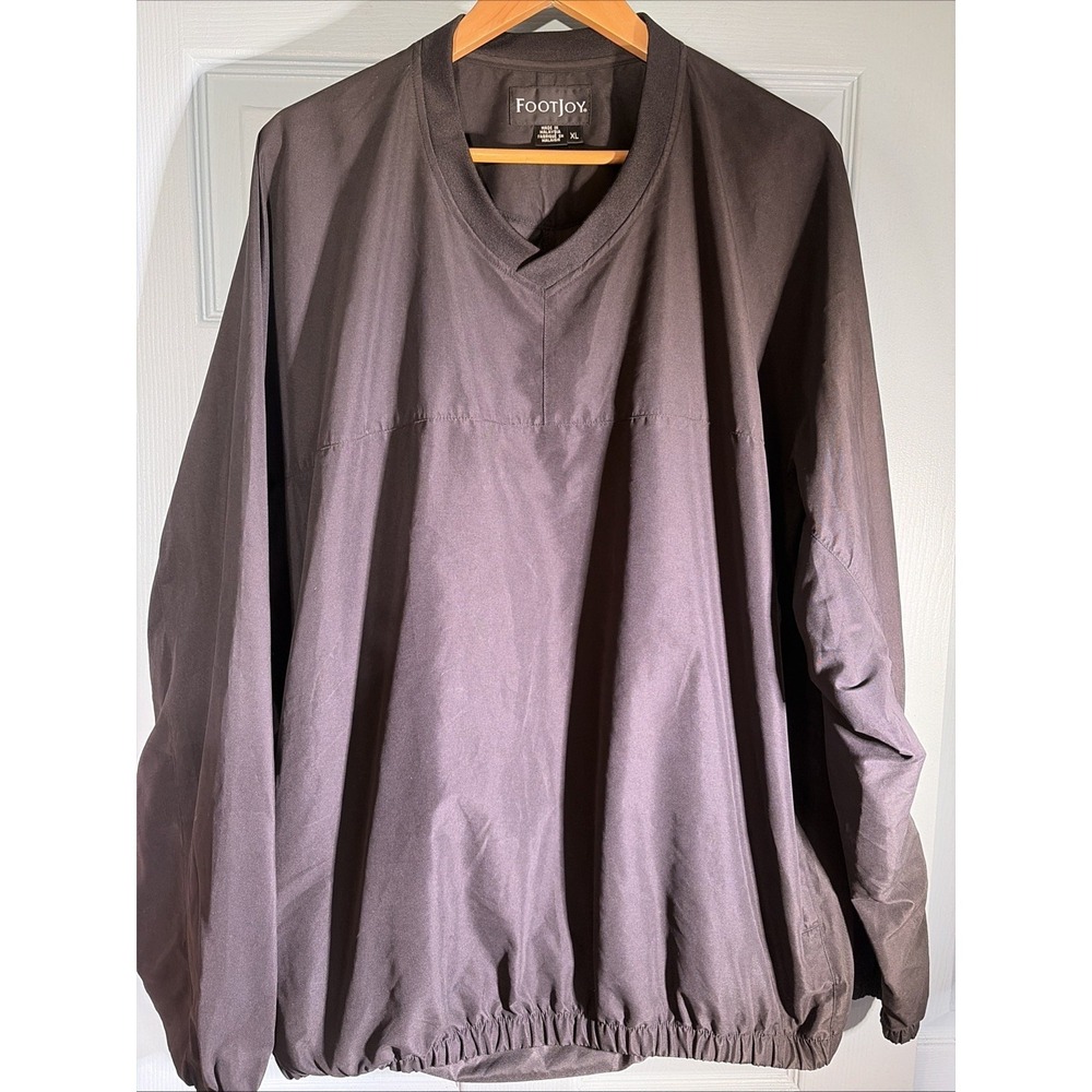 FootJoy Men`s Black Long Sleeve Pullover Lightweight Windbreaker Shirt / Size XL